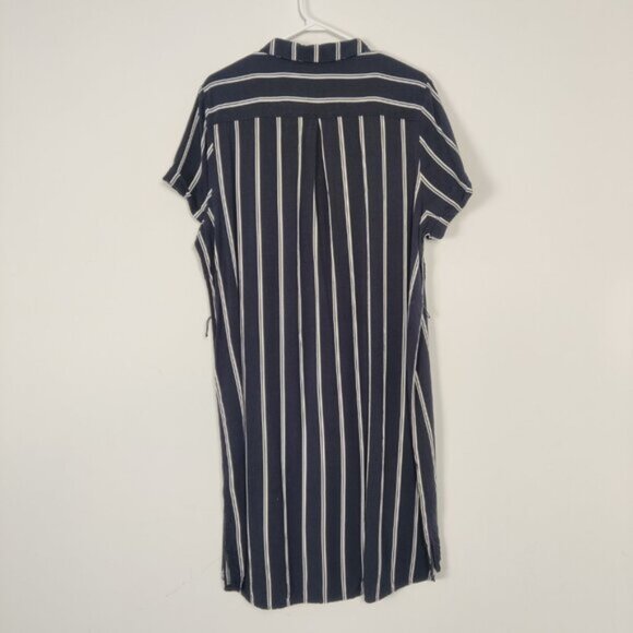 Reitmans Womens Button Down Dress Size XXL Navy White Striped - Picture 4 of 5